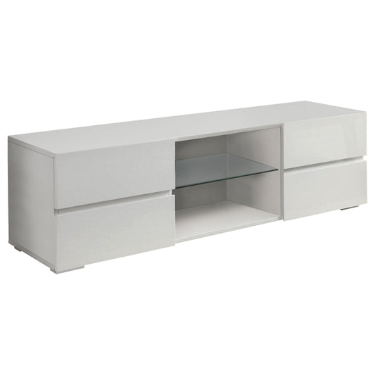 Galvin 4-drawer Wood 55-inch TV Stand White High Gloss