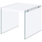 Opal Square End Table With Clear Glass Legs White High Gloss