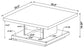 Reston Square Engineered Wood Coffee Table with Casters Cappuccino
