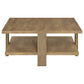 Dawn Square Engineered Wood Coffee Table With Shelf Mango