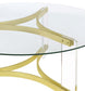 Janessa Round Glass Top Coffee Table With Acrylic Legs Clear and Matte Brass