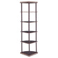 Bonwick 5-shelf Corner Bookshelf Cappuccino