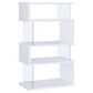 Emelle 4-tier Bookcase White and Clear