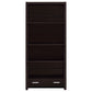 Skylar 5-shelf Bookcase with Storage Drawer Cappuccino