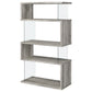 Emelle 4-shelf Bookcase with Glass Panels