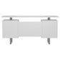 Lawtey 60-inch 2-drawer Computer Desk White High Gloss