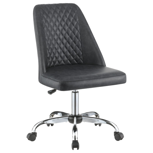 Althea Upholstered Tufted Back Office Chair Grey and Chrome