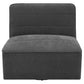 Cobie Upholstered Swivel Armless Chair Dark Charcoal