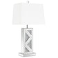 Carmen Geometric Base Table Lamp Silver