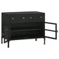 Sadler 2-drawer Accent Cabinet with Glass Doors Black