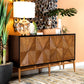 Zira Sunburst 4-door Accent Cabinet Brown and Antique Gold